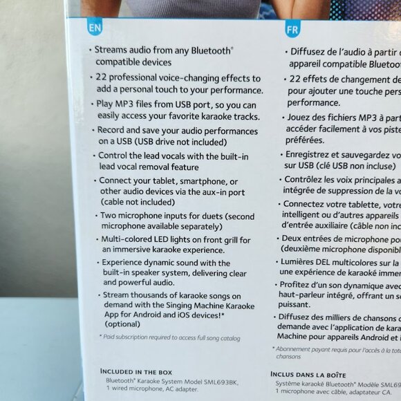 New Karaoke Singing Machine Portable Bluetooth Speaker Microphone Light Show Par - Picture 5 of 16
